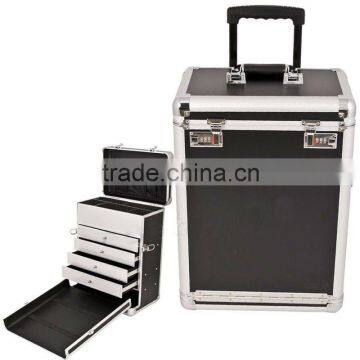 Pro Makeup Jewelry with Drawers Rolling Case Aluminum