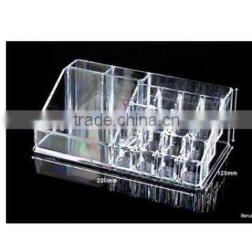 Clear Acrylic Jewelry Makeup Cosmetic Organizer Holder Storage Rectangular Shape Stand