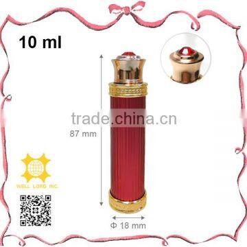 Fanscinating red perfume container essential oils aluminum bottle