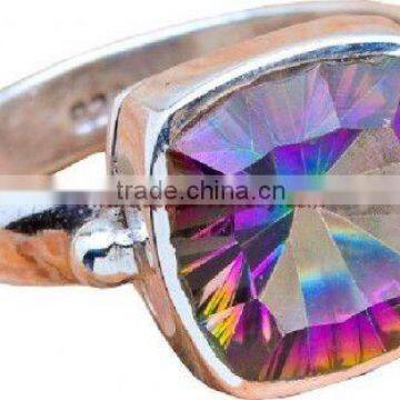 Manufacture 925 Sterling Golden Rutile Ring Supplier Indian Jewellery Silver Jewelry Jaipur Rings