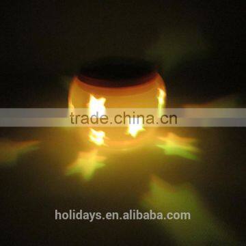 2015 New Style Ceramics Vat Shape Star Projector Solar Light
