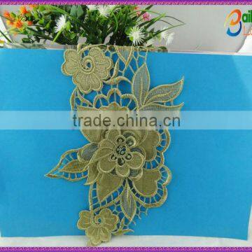 China manufacturer High quality Embroidered Chemical elegant bridal flower trims for garment