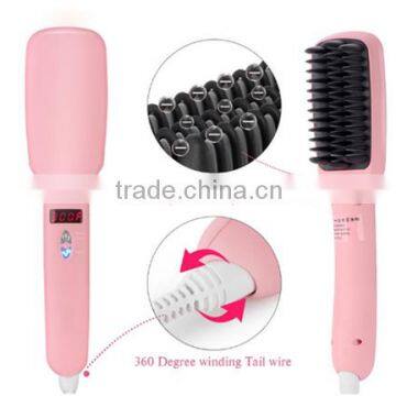 Ceramic Iron Straightener electric hair straightening comb rechargeable magic fast straightener