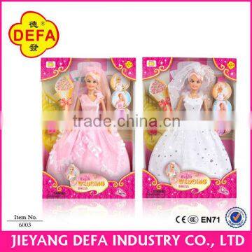 Defa Lucy plastic dolls with beuatiful wedding dress, many colors for selection