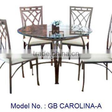 Glass top Table, Glass Metal Dining Set. Dining Set, Metal Dining Chair