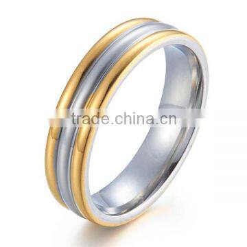 2016 Fashion Two Tone Fashion cz Surgical Stainless Steel Rings for Lovers photo-4