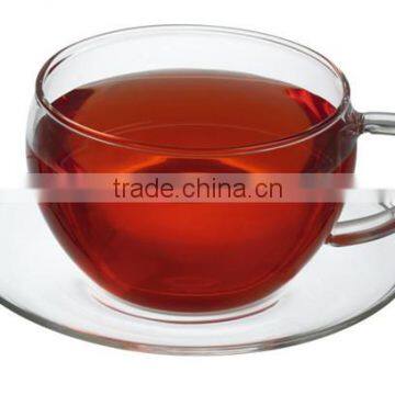 2014 classic unique sublimation Tetra mesh glass tea cup with saucer