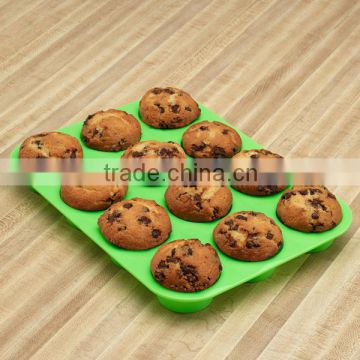 12 cups silicone cake mould, promotion silicone cake tools in good quality, cake mould