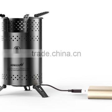 factory direct nomado usb fan biomass pellet stove stainless steel portable outdoor camp stove