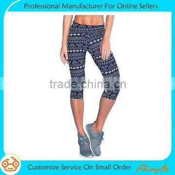 Dark black capri pants gym yoga wear for women