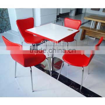 solid surface dining table , solid surface table top with stainless steel table base