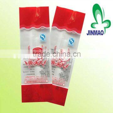 Printed laminated back sealed plastic bags with window