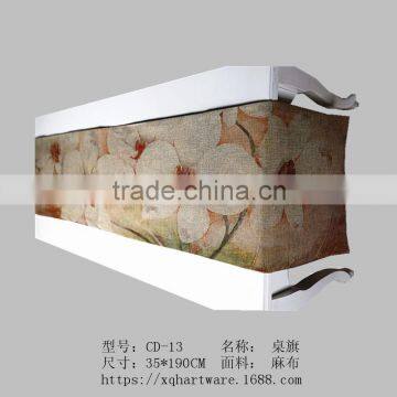 Small Minimum Digital Printed Top Linen Fabric Custom Table Runner photo-3