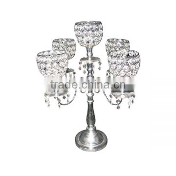 Free shipping tall wedding candelabra centerpiece with 5 arms T-light candle holder for wedding table decoration wholesaler like