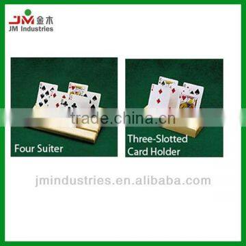 Natural Finish Wooden Three -slotted Card Standing Holder