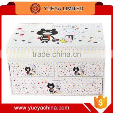 3-tier jewelry cosmetic storage case with drawers