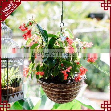 Natural wicker decoration hanging basket garden hanging planters