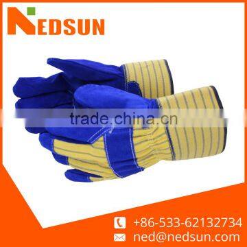 Customized working labour protection cow split leather safety gloves