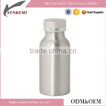 Silver aluminum bottle with aluminum cap