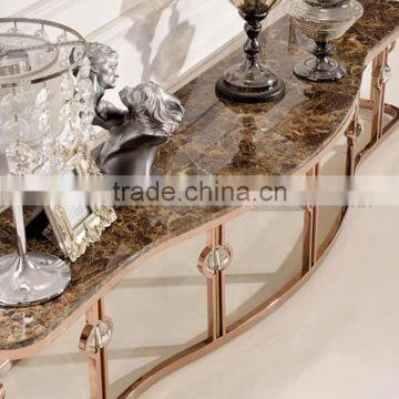 Luxury Marble Top Console Table With Crystal Decoration photo-6