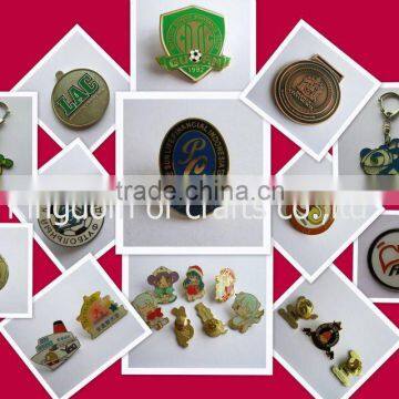 Metal badge with printing with epoxy coating