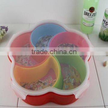 5 Compartments Plastic Snack Box Dessert Plate Food and Candy Storage Box photo-3