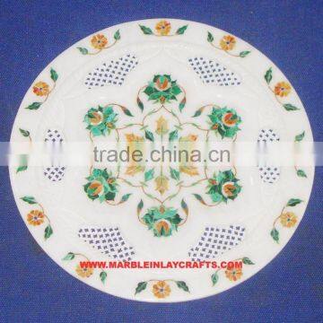 Antique Marble Inlay Plate