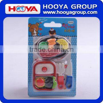 ST33712 Lovely for Kids High Quality Steak And Bento Set Shaped Pencil Eraser photo-3