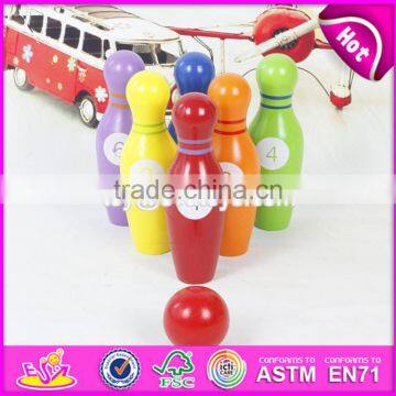 Wholesale mini wooden kids bowling playing set colorful children wooden bowling set toys W01A293