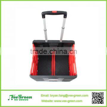 Plastic Folding Utility Cart/Lightweight Mobile Shopping Trolley photo-2