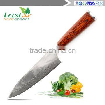 8" Damaskus Steel Chef's Knife Red Handle 69 Layers Damascus Steel In A Beautiful Gift Box photo-2