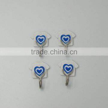 4pcs Durable Mini Adhesive Plastic/Metal Wall Hook with Sticker