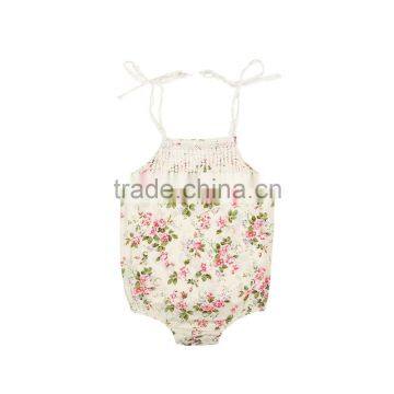 Flower Lace Baby Girl Romper Baby Floral Romper With Tassels photo-3