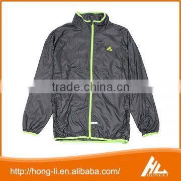 Mens's Casual Outdoor Wear Custom Printed Lightweight Waterproof Black Windbreaker Jacket photo-5