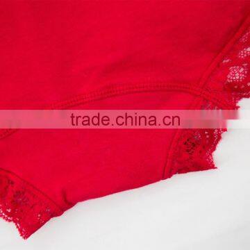 Best Quality Red 95% Cotton 5% Spandex With Lace Custom Sexy Fancy Woman Underwear photo-3