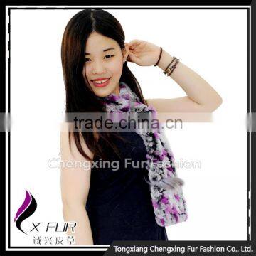 CX-S-173K 2016 Wholesale Fashion Knitted Women Rabbit Fur Scarf photo-3