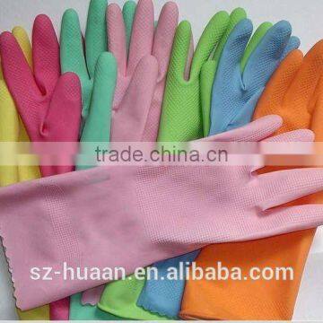 Popular Bicolor Long Sleeve Household Latex/rubber Gloves photo-4