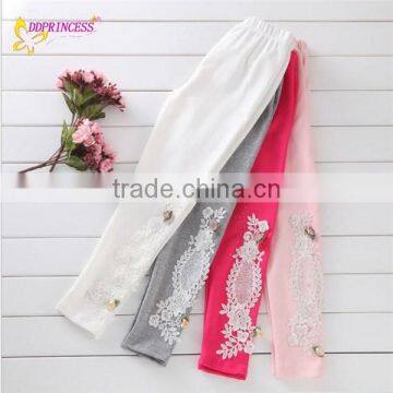 Wholesale Cheap Price Good Quality Girl Embroidered Lace Panelled Pants