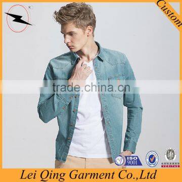 Casual fashion men denim shirts wholesale
