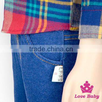 New Arrive Boys&Girls Clothes Set Long Sleeve Lattice Shirt With Long Jeans Fanshion Baby Clothing Outfits photo-4