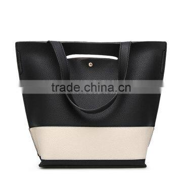 China Designer Women Leather Handbag Contrast Shoulder Bag Fashion Style Top-Handle Female Casual Totes Bags photo-6
