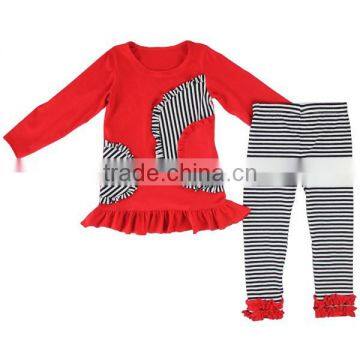 Baby girl ruffle outfit children boutique clothes cotton stripe bulk wholesale kids clothing