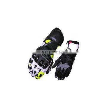 Black Motobike racing Leather Gloves