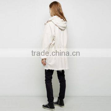 Runwaylover 5524 Europea Hot Sale White Denim Long Oversize Coat