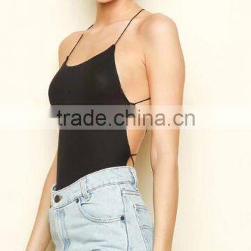 Runwaylover 5050 Ladies Sexy Ladies Crocss Bandage Back Bodysuit photo-3