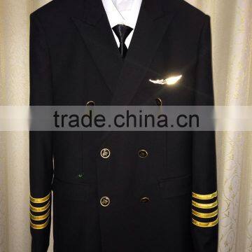 Juqian Good Quality Custom Winter Style Factory Price Green Mens Long Sleeve Airline Pilot Uniform for Captain photo-4