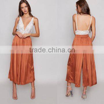 Newest Spring Summer Satin Wide Leg Floaty Pants for Women photo-6