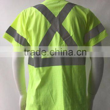 High Visibility Lime Short Sleeve CSA Z96 Reflective T-shirt photo-2