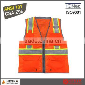 100% polyester safety hi vis sale mesh workwear reflective solid vests