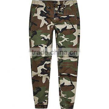 Men's Green Camo Print Tapered Joggers photo-2